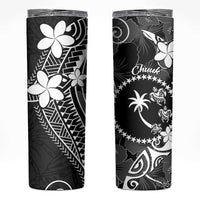 FSM Chuuk Skinny Tumbler Turtle Tropical Flowers Polynesian - Black