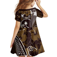 FSM Chuuk Family Matching Tank Maxi Dress and Hawaiian Shirt Turtle Tropical Flowers Polynesian - Brown LT14 - Polynesian Pride