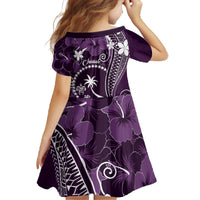 FSM Chuuk Family Matching Off The Shoulder Long Sleeve Dress and Hawaiian Shirt Turtle Tropical Flowers Polynesian - Purple LT14 - Polynesian Pride