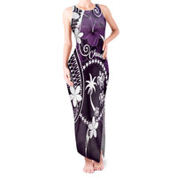 FSM Chuuk Tank Maxi Dress Turtle Tropical Flowers Polynesian - Purple LT14 Women Purple - Polynesian Pride