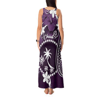 FSM Chuuk Tank Maxi Dress Turtle Tropical Flowers Polynesian - Purple LT14 - Polynesian Pride