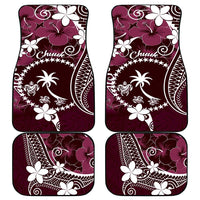 FSM Chuuk Car Mats Turtle Tropical Flowers Polynesian - Pink