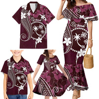 FSM Chuuk Family Matching Mermaid Dress and Hawaiian Shirt Turtle Tropical Flowers Polynesian - Pink LT14 - Polynesian Pride