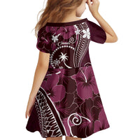 FSM Chuuk Family Matching Off Shoulder Short Dress and Hawaiian Shirt Turtle Tropical Flowers Polynesian - Pink LT14 - Polynesian Pride
