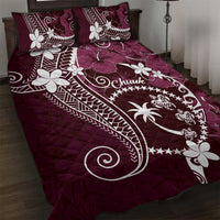 FSM Chuuk Quilt Bed Set Turtle Tropical Flowers Polynesian - Pink LT14 Pink - Polynesian Pride