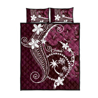 FSM Chuuk Quilt Bed Set Turtle Tropical Flowers Polynesian - Pink LT14 - Polynesian Pride