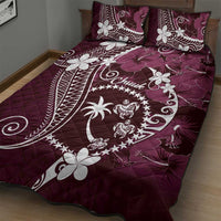 FSM Chuuk Quilt Bed Set Turtle Tropical Flowers Polynesian - Pink LT14 - Polynesian Pride
