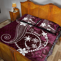 FSM Chuuk Quilt Bed Set Turtle Tropical Flowers Polynesian - Pink LT14 - Polynesian Pride