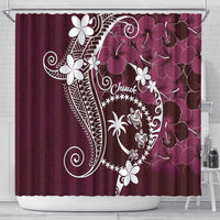 FSM Chuuk Shower Curtain Turtle Tropical Flowers Polynesian - Pink