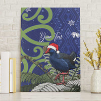 Personalized New Zealand Pukeko Christmas Canvas Wall Art Meri Kirihimete Taniko Ponga Koru Blue - Polynesian Pride