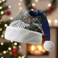 Personalized New Zealand Pukeko Christmas Santa Hat Meri Kirihimete Taniko Ponga Koru Blue - Polynesian Pride