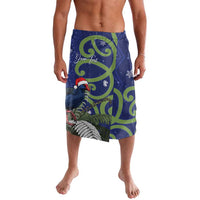 Personalized New Zealand Pukeko Christmas Lavalava Meri Kirihimete Taniko Ponga Koru Blue - Polynesian Pride