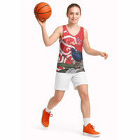 Personalized New Zealand Pukeko Christmas Basketball Jersey Meri Kirihimete Taniko Ponga Koru Red - Polynesian Pride
