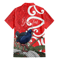 Personalized New Zealand Pukeko Christmas Family Matching Mermaid Dress and Hawaiian Shirt Meri Kirihimete Taniko Ponga Koru Red LT14 - Polynesian Pride
