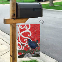 Personalized New Zealand Pukeko Christmas Garden Flag Meri Kirihimete Taniko Ponga Koru Red - Polynesian Pride