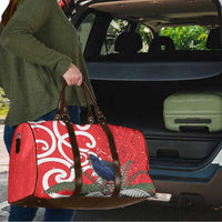 Personalized New Zealand Pukeko Christmas Travel Bag Meri Kirihimete Taniko Ponga Koru Red - Polynesian Pride
