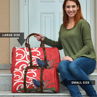 Personalized New Zealand Pukeko Christmas Travel Bag Meri Kirihimete Taniko Ponga Koru Red - Polynesian Pride