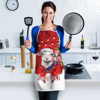 Personalized New Zealand Sheep Christmas Apron Hipi Meri Kirihimete Silver Fern Xmas Tree - Polynesian Pride