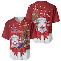 Personalized New Zealand Sheep Christmas Baseball Jersey Hipi Meri Kirihimete Silver Fern Xmas Tree - Polynesian Pride