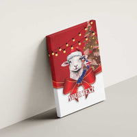 Personalized New Zealand Sheep Christmas Canvas Wall Art Hipi Meri Kirihimete Silver Fern Xmas Tree - Polynesian Pride