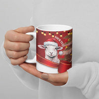 Personalized New Zealand Sheep Christmas Ceramic Mug Hipi Meri Kirihimete Silver Fern Xmas Tree - Polynesian Pride
