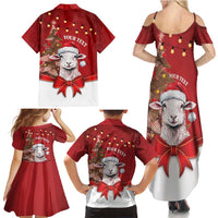 Personalized New Zealand Sheep Christmas Family Matching Summer Maxi Dress and Hawaiian Shirt Hipi Meri Kirihimete Silver Fern Xmas Tree - Polynesian Pride