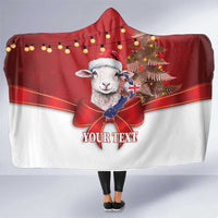 Personalized New Zealand Sheep Christmas Hooded Blanket Hipi Meri Kirihimete Silver Fern Xmas Tree - Polynesian Pride
