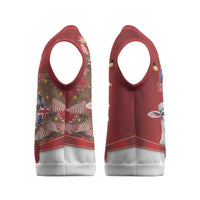 Personalized New Zealand Sheep Christmas Knitted V-Neck Vest Hipi Meri Kirihimete Silver Fern Xmas Tree - Polynesian Pride