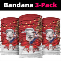 Personalized New Zealand Sheep Christmas Neck Gaiter Hipi Meri Kirihimete Silver Fern Xmas Tree - Polynesian Pride