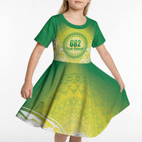 Cook Islands 682 Kid Short Sleeve Dress Kuki 'Airani Area Code Proud