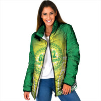 Cook Islands 682 Padded Jacket Kuki 'Airani Area Code Proud LT14 Women Green - Polynesian Pride