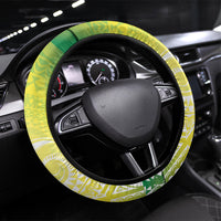 Cook Islands 682 Steering Wheel Cover Kuki 'Airani Area Code Proud LT14 Universal Fit Green - Polynesian Pride