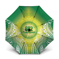 Cook Islands 682 Umbrella Kuki 'Airani Area Code Proud LT14 One Size Folded 11.42 inch Opened Diameter 37.4 inch Green - Polynesian Pride
