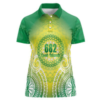 Cook Islands 682 Women Polo Shirt Kuki 'Airani Area Code Proud LT14 Female Green - Polynesian Pride
