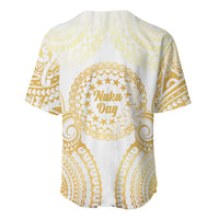 Cook Islands Gospel Day Baseball Jersey Happy Nuku Day Tiare Maori Gold LT14 - Polynesian Pride