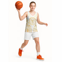 Cook Islands Gospel Day Basketball Jersey Happy Nuku Day Tiare Maori Gold LT14 - Polynesian Pride