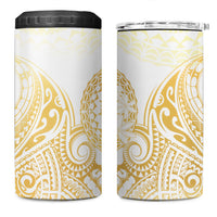 Cook Islands Gospel Day 4 in 1 Can Cooler Tumbler Happy Nuku Day Tiare Maori Gold LT14 One Size: 16 oz Gold - Polynesian Pride