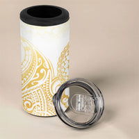Cook Islands Gospel Day 4 in 1 Can Cooler Tumbler Happy Nuku Day Tiare Maori Gold LT14 - Polynesian Pride