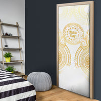 Cook Islands Gospel Day Door Cover Happy Nuku Day Tiare Maori Gold