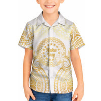Cook Islands Gospel Day Hawaiian Shirt Happy Nuku Day Tiare Maori Gold LT14 - Polynesian Pride