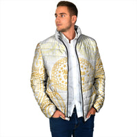 Cook Islands Gospel Day Padded Jacket Happy Nuku Day Tiare Maori Gold LT14 - Polynesian Pride