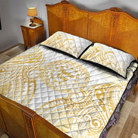 Cook Islands Gospel Day Quilt Bed Set Happy Nuku Day Tiare Maori Gold