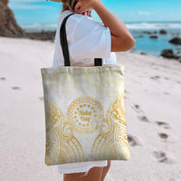 Cook Islands Gospel Day Tote Bag Happy Nuku Day Tiare Maori Gold LT14 - Polynesian Pride