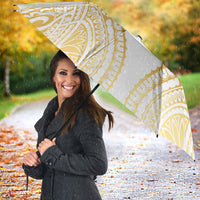 Cook Islands Gospel Day Umbrella Happy Nuku Day Tiare Maori Gold LT14 - Polynesian Pride