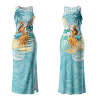 Ura Cook Islands Couples Matching Tank Maxi Dress and Hawaiian Shirt Kuki 'Airani Traditional Dance Tropical Vibes LT14 - Polynesian Pride