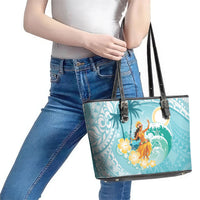Ura Cook Islands Leather Tote Bag Kuki 'Airani Traditional Dance Tropical Vibes LT14 - Polynesian Pride
