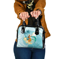 Ura Cook Islands Shoulder Handbag Kuki 'Airani Traditional Dance Tropical Vibes LT14 One Size Cyan - Polynesian Pride