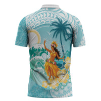 Ura Cook Islands Zipper Polo Shirt Kuki 'Airani Traditional Dance Tropical Vibes