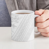 Peniamina Gospel Day Niue Ceramic Mug Cross Dove Hiapo Pattern White LT14 - Polynesian Pride