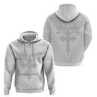 Peniamina Gospel Day Niue Hoodie Cross Dove Hiapo Pattern White LT14 - Polynesian Pride